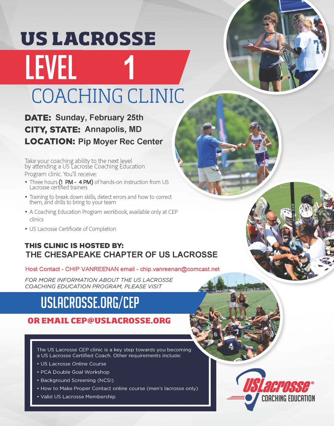 Upcoming US Lacrosse Coaching Clinic Coaching Clinic- Sunday February 25th in Annapolis Maryland!