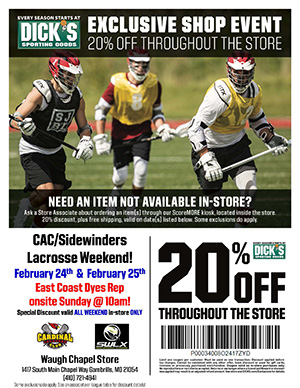 Dick’s Sporting Goods 20% Off!!