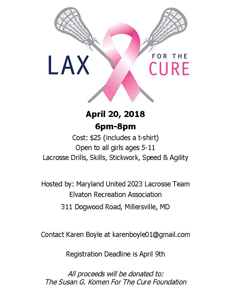 LAX for the Cure Drills, Skills, Stickwork, Speed & Agility Clinic