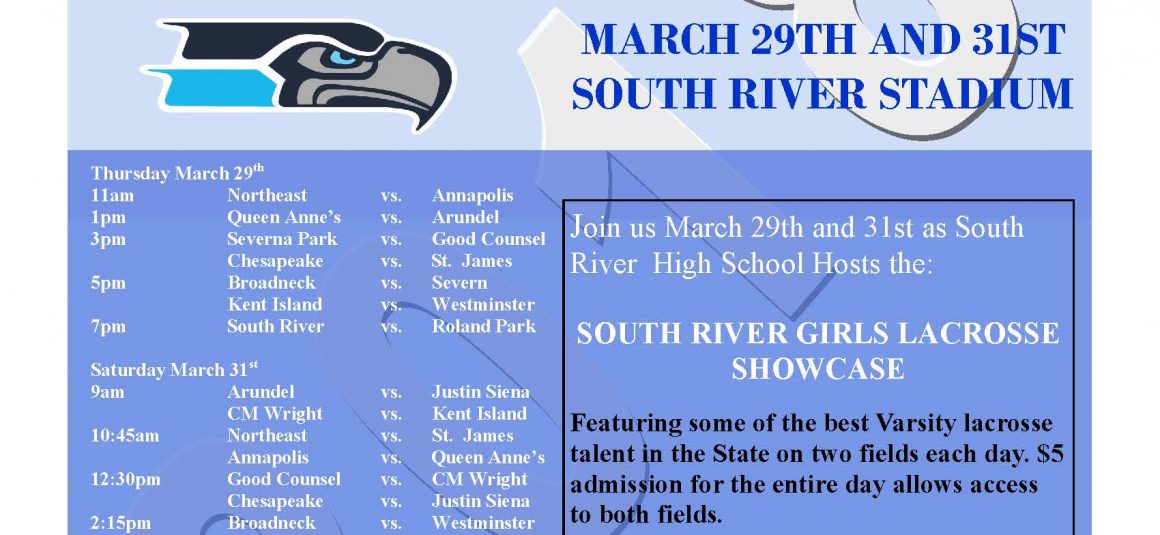 2018 South River Girls Lacrosse Showcase Schedule