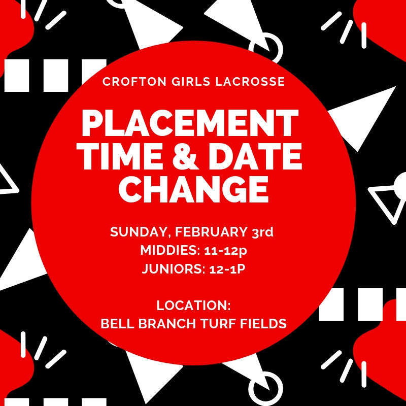 **UPDATED PLACEMENT TIMES MIDDIES & JUNIOR**Sunday Feb 3rd!**11AM – 12PM & JUNIORS 12PM – 1PM***