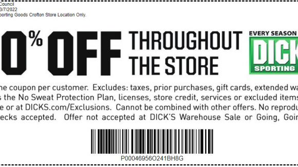 Crofton Athletic Council – Shopping Event 20% OFF Throughout the Store! Friday, March 4th– Monday, March 7th  Crofton Store Location